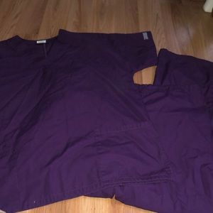 Cherokee workwear purple scrub set